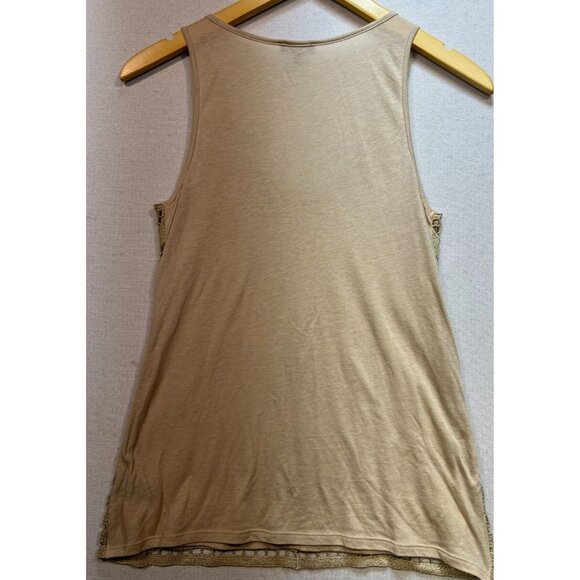Express Women's Y2K Metallic Crochet Tank Top Sleeveless Stretch Size XS Gold - Picture 2 of 11